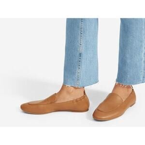Everlane The Day Loafers Leather Tan Elastic Back Flats Slip-On Size 6.5